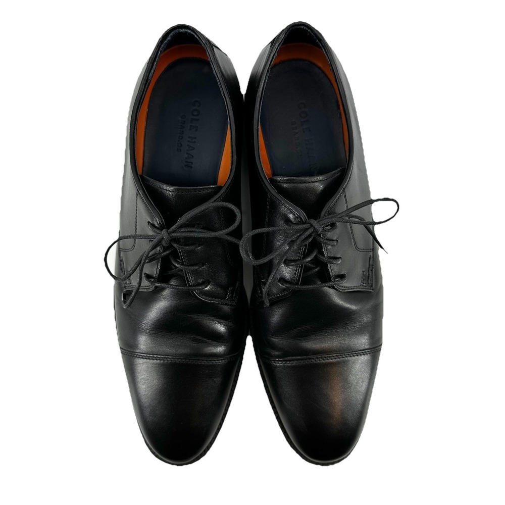 Cole Haan Mens Black Leather Cap Toe Derby Dress Shoes Grand.OS Size 9.5 M - Picture 2 of 11